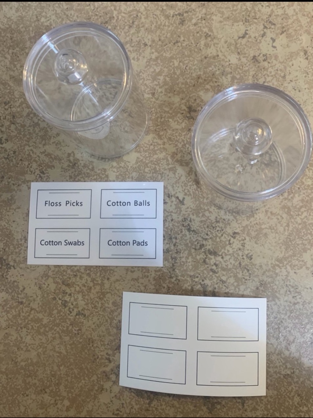 New! Pair Plastic Bathroom Vanity Canisters (also known as apothecary jars)